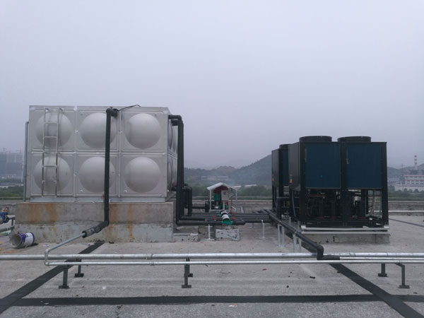 杭州聚光科技員工宿舍樓安裝大型空氣源熱泵