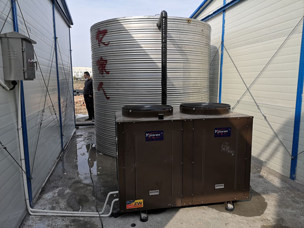 上海寶冶項(xiàng)目工地10噸空氣能熱泵熱水器工程