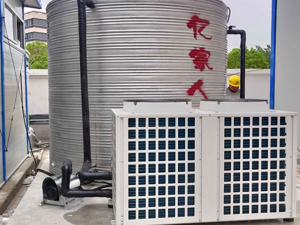 中鐵建工南京工地10噸商用空氣源熱泵熱水系統(tǒng)