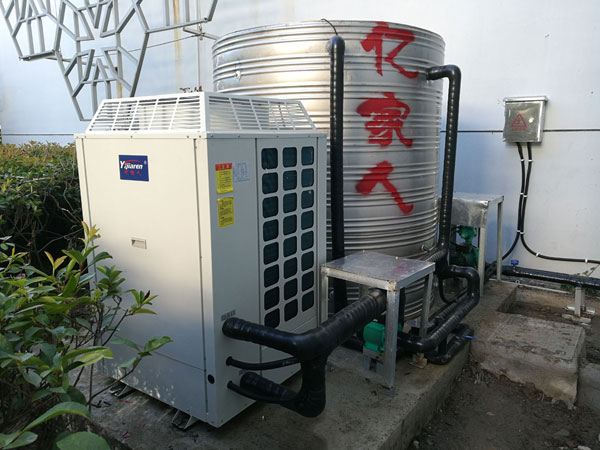 江蘇翼龍空氣源熱泵熱水系統(tǒng)正式投入使用