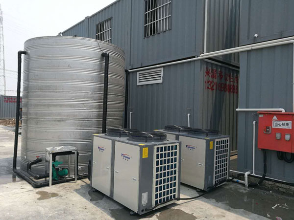中鐵臺州工地安裝億家人空氣能熱水機(jī)組